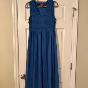 Blue maxi with sparkles sleeveless flowing